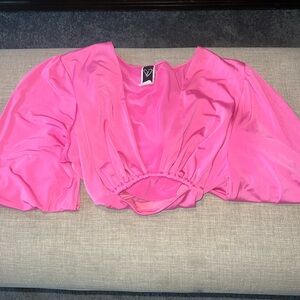 Windsor pink long sleeve crop top with tie